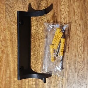 Horizontal Black Rolling Pin Holder Wall Mount